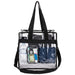 Garnen Clear Tote Bag Shoulder or Crossbody with Zipper 12x6x12, Clear See Through for Travel and Stadium Approved