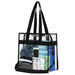 Garnen Clear Tote Bag Shoulder or Crossbody with Zipper 12x6x12, Clear See Through for Travel and Stadium Approved