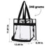 Garnen Clear Tote Bag Shoulder or Crossbody with Zipper 12x6x12, Clear See Through for Travel and Stadium Approved