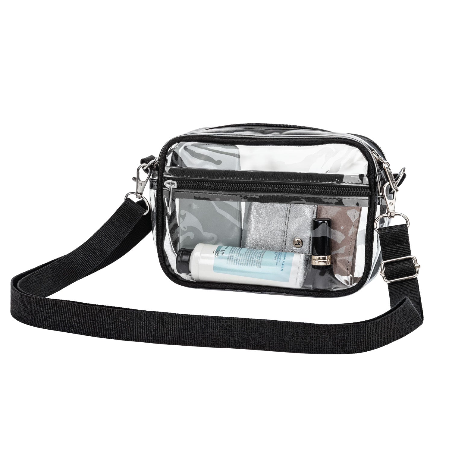Garnen Clear Bag for Stadium Events, Clear Purse Crossbody Bags, Clear Stadium Approved Bags See Through Bag With Zipper and Adjustable Strap
