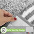 Garnen Striped Microfiber Bath Mat, Soft Absorbent Non-Slip Quick-Dry Rug, Gray & White