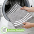Garnen Striped Microfiber Bath Mat, Soft Absorbent Non-Slip Quick-Dry Rug, Gray & White