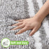 Garnen Striped Microfiber Bath Mat - White Striped Non-Slip Rug, 50x80 cm - Gray