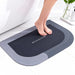 Garnen Diatomite Bath Mat - Quick-Dry Absorbent Non-Slip Stone Rug, 50x80 cm - Gray