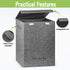 Garnen Laundry & Storage Basket with Lid, Sleek Rectangular Portable Hamper with Handles, Grey