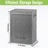 Garnen Laundry & Storage Basket with Lid, Sleek Rectangular Portable Hamper with Handles, Grey