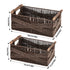 Garnen 2-Pack Woven Storage Baskets with Handles, Natural Wicker