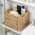 Garnen Foldable Square Organizer Storage Basket, Wicker with Handles (30x30x30cm)