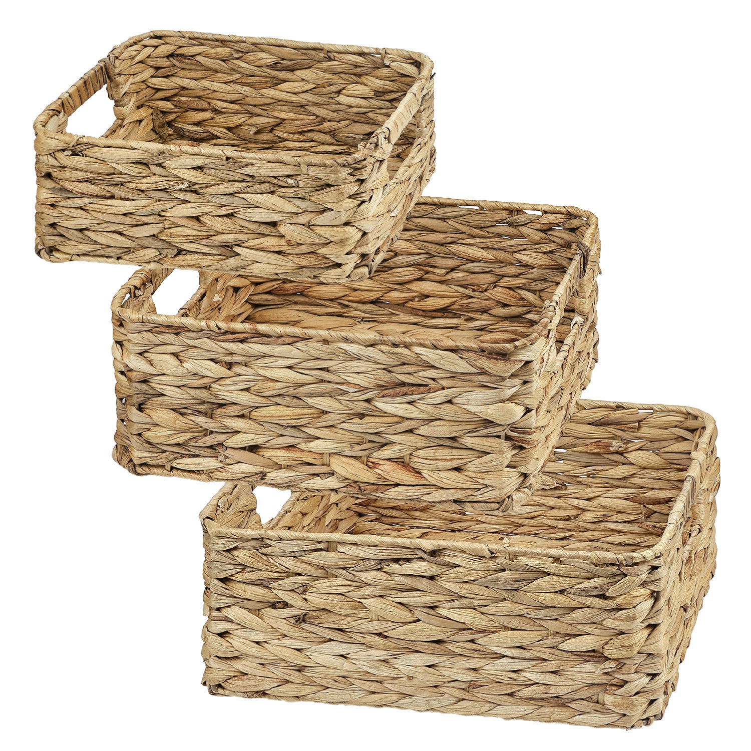 Garnen 3-Pack Organizer Wicker Baskets, Nested Storage Set with Handles