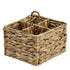 Garnen Square Wicker Storage Basket, 4-Slot Divider Compartments Natural Woven