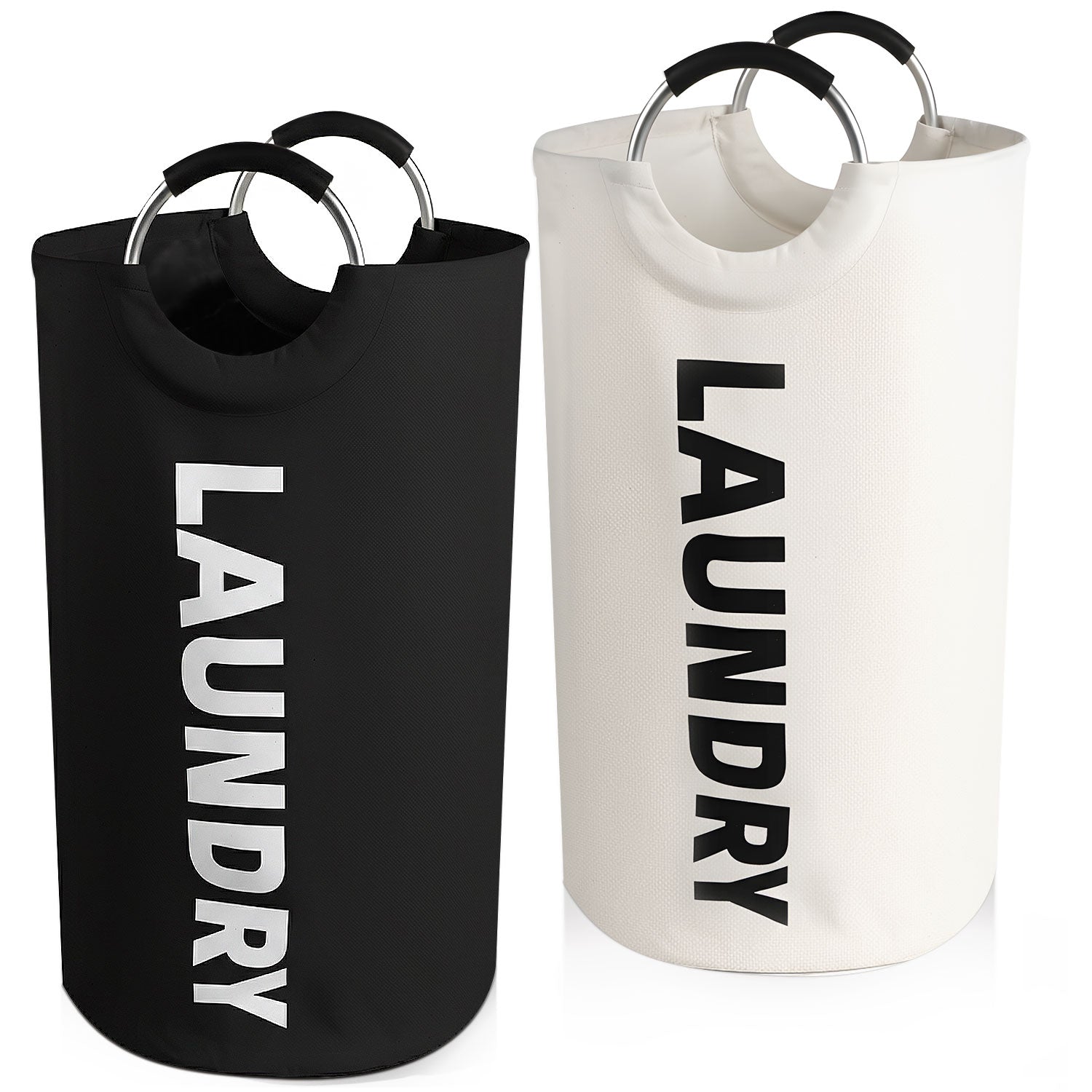 Garnen 2 Pack 90L Collapsible Laundry Basket Bag, Foldable Laundry Hamper Basket, Dirty Clothes Hamper Organizer Bin with Handle For Kids Dorm Room