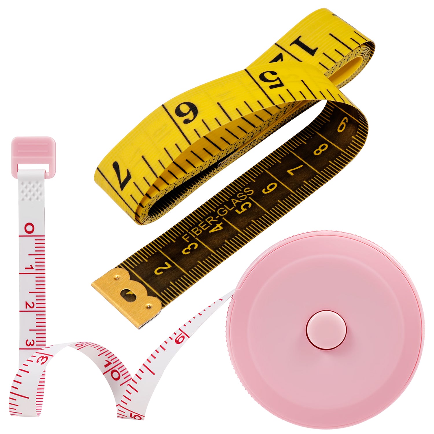 Garnen 2x Body Measuring Tape Body Tape Measure, Flexible & Retractable Measuring Tape for Body Measurements Sewing Fabric Cloth, Small Tape Measure