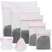 Garnen 7 Pack Mesh Laundry Bags with Zipper for Delicates, Reusable Wash Bags for Bras, Underwear & Baby Clothes, White