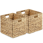 Garnen Foldable Square Organizer Storage Basket, Wicker with Handles (30x30x30cm)