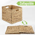 Garnen Foldable Square Organizer Storage Basket, Wicker with Handles (30x30x30cm)