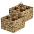 Garnen Square Wicker Storage Basket, 4-Slot Divider Compartments Natural Woven