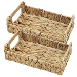 Garnen Storage Wicker Basket, Slim Design with Handles Natural Woven