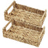 Garnen Storage Wicker Basket, Slim Design with Handles Natural Woven