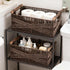 Garnen 15-Inch Woven Storage Baskets with Handles, Natural Wicker