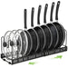 Garnen Pots and Pans Organizer Rack, Expandable Kitchen Cabinet & Countertop Storage for Cookware, Lids & Baking Trays
