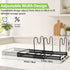 Garnen Pots and Pans Organizer Rack, Expandable Kitchen Cabinet & Countertop Storage for Cookware, Lids & Baking Trays