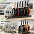 Garnen Pots and Pans Organizer Rack, Expandable Kitchen Cabinet & Countertop Storage for Cookware, Lids & Baking Trays