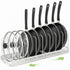 Garnen Pots and Pans Organizer Rack, Expandable Kitchen Cabinet & Countertop Storage for Cookware, Lids & Baking Trays