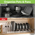 Garnen Pots and Pans Organizer Rack, Expandable Kitchen Cabinet & Countertop Storage for Cookware, Lids & Baking Trays