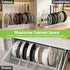Garnen Pots and Pans Organizer Rack, Expandable Kitchen Cabinet & Countertop Storage for Cookware, Lids & Baking Trays