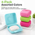 Garnen 4-Pack Mini Travel Soap Holder Cases, Assorted Colors