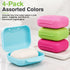 Garnen 4-Pack Mini Travel Soap Holder Cases, Assorted Colors