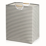 Garnen Laundry Basket Collapsible Laundry Hamper Foldable Bag, Wooden Handles Dirty Clothes Baskets Laundry Bin Organizer for Kids Baby Bathroom
