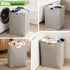 Garnen Laundry Basket Collapsible Laundry Hamper Foldable Bag, Wooden Handles Dirty Clothes Baskets Laundry Bin Organizer for Kids Baby Bathroom