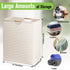 Garnen Laundry Basket Collapsible Laundry Hamper Foldable Bag, Wooden Handles Dirty Clothes Baskets Laundry Bin Organizer for Kids Baby Bathroom