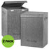 Garnen Laundry & Storage Basket with Lid, Sleek Rectangular Portable Hamper with Handles, Grey