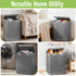 Garnen Laundry & Storage Basket with Lid, Sleek Rectangular Portable Hamper with Handles, Grey