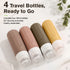 Garnen 4-Pack Silicone Travel Bottles for Toiletries, 90ml / 3 oz