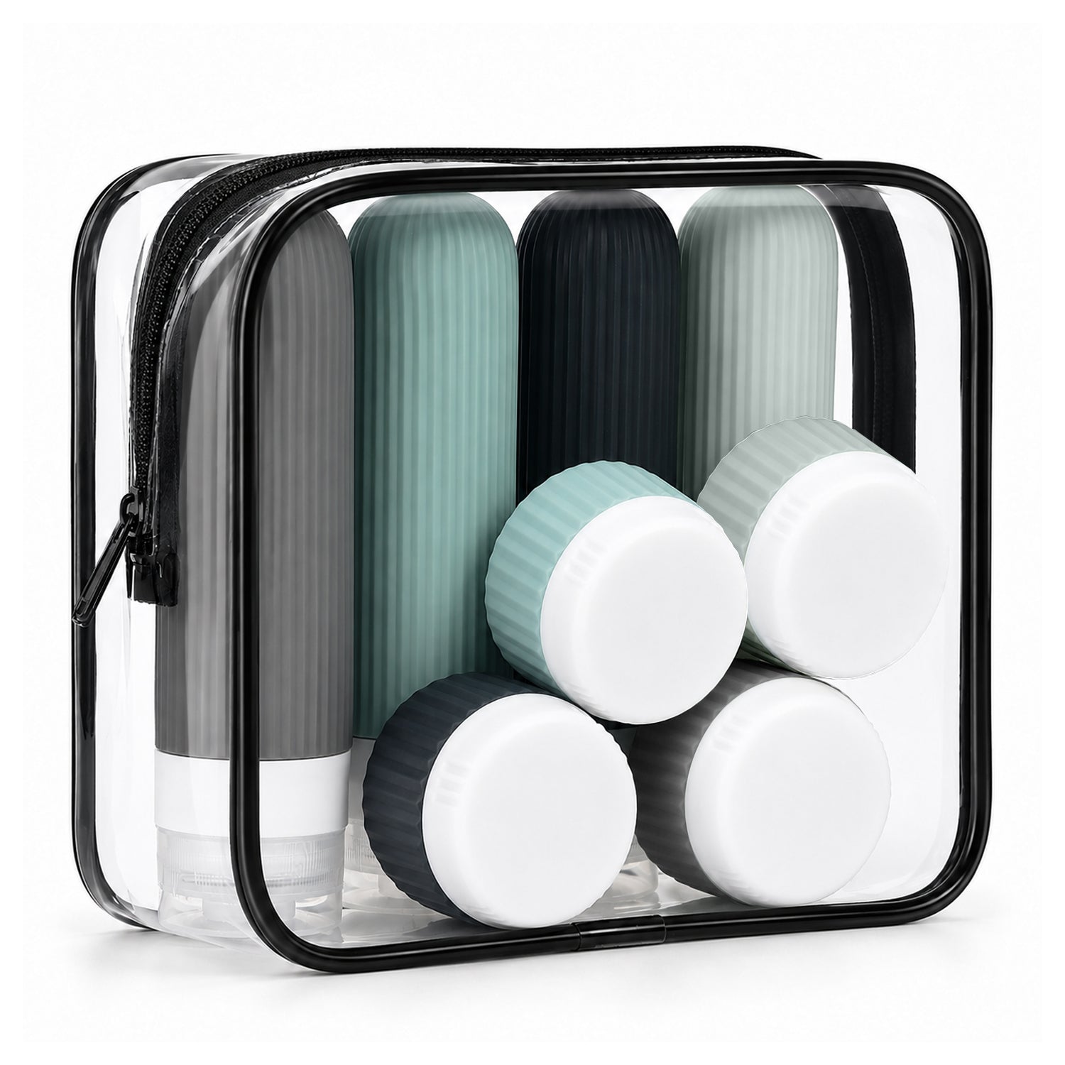 Garnen 8-Pack Silicone Travel Bottles Set for Toiletries, 90ml / 3 oz
