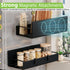 Garnen Magnetic Spice Rack for Refrigerator & Oven, Fridge Organizer Shelf (Black)