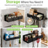 Garnen Magnetic Spice Rack for Refrigerator & Oven, Fridge Organizer Shelf (Black)