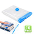 Garnen 10-Pack Flat Vacuum Storage Bags for Clothing, Bedding & Travel
