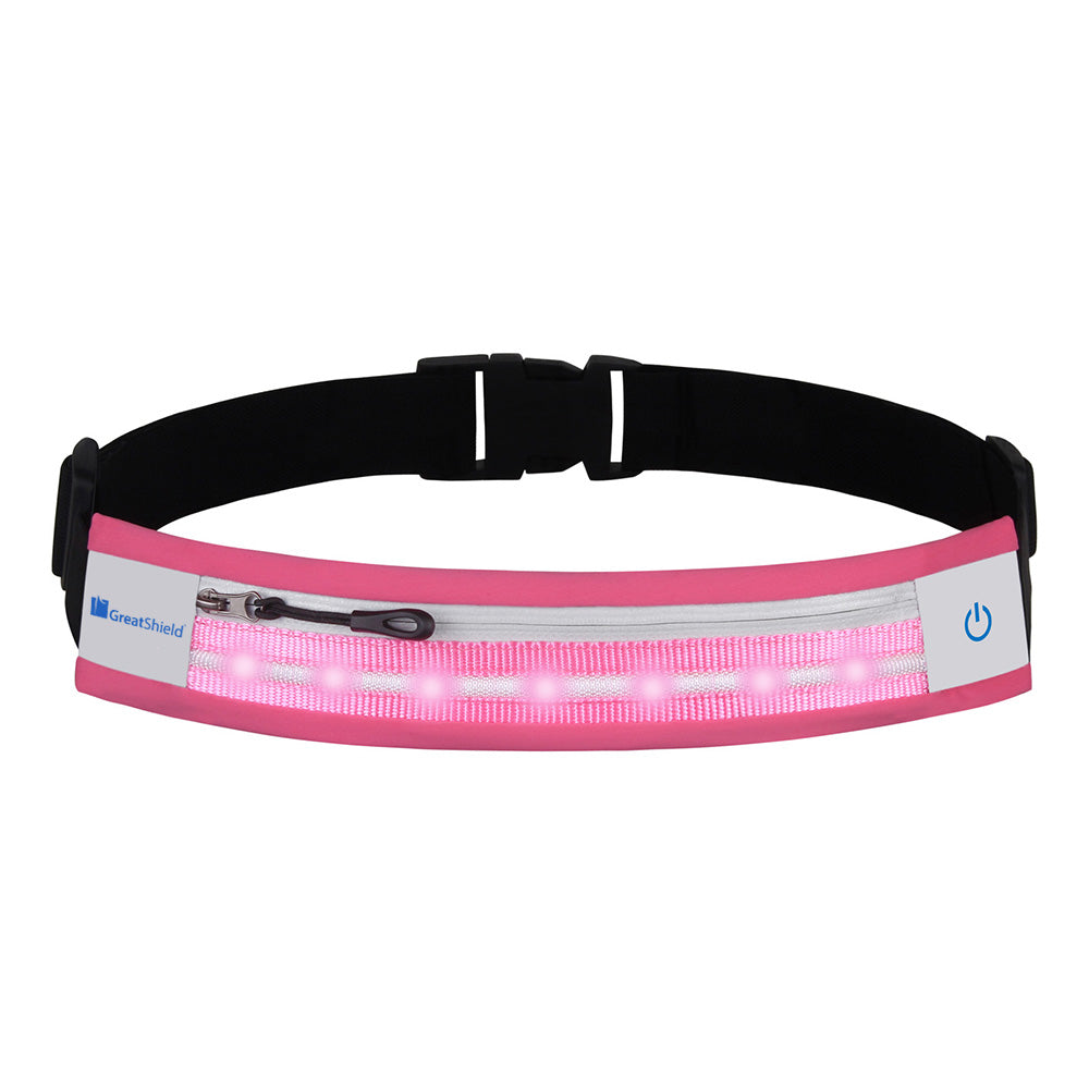GreatShield GLO Waterproof LED Waist Belt - Pink