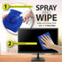 GreatShield Screen Cleaning Kit - Includes: 16oz Spray Bottle w/ solution, 2oz Bottle w/ solution, Large Blue Microfiber Cloth, and Brown Microfiber Screen Cleaning Cloth
