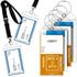 GreatShield Cruise Luggage Tag Holder w/ Zip Seal & Steel Loop for Princess, Carnival, Costa, Holland America, P&O & Norwegian - Clear (4 Pack) + Greatshield Resealable Cruise ID Badge Holder with Lanyard - Black Lanyard (2 Pack)
