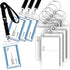 GreatShield Cruise Luggage Tag Holder w/ Zip Seal & Steel Loop for Princess, Carnival, Costa, Holland America, P&O & Norwegian - Clear (8 Pack) + Greatshield Resealable Cruise ID Badge Holder with Lanyard - Black Lanyard (4 Pack)