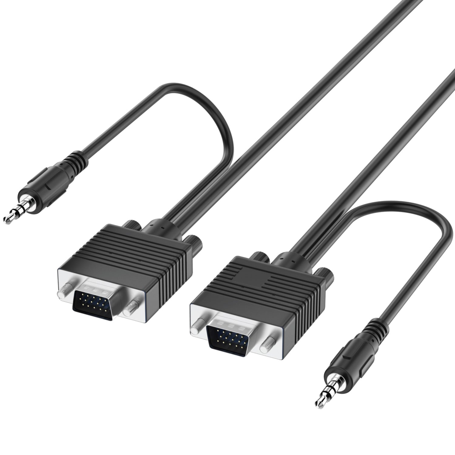 VGA Cable Male to Male with 3.5mm Audio - 25ft (Black)