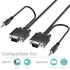 Fosmon (25 FT) VGA/SVGA/UXGA Monitor Cable with 3.5mm Audio Jack (Male to Male) - Support High Video Resolution for LCD LED Monitor HDTV Projector