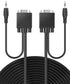 Fosmon (50 FT) VGA/SVGA/UXGA Monitor Cable with 3.5mm Audio Jack (Male to Male) - Support High Video Resolution for LCD LED Monitor HDTV Projector
