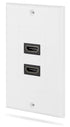 Dual Port HDMI Wall Plate w/ Gold-Plated High Speed HDMI 2.0 Ports - White