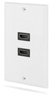 Dual Port HDMI Wall Plate w/ Gold-Plated High Speed HDMI 2.0 Ports - White
